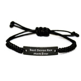Devon Rex Cat Mom Gifts, Best Quote Ever, Rope Bracelet for Graduation, Gifts from Mom, for Devon Rex Cat Lovers - Image 1